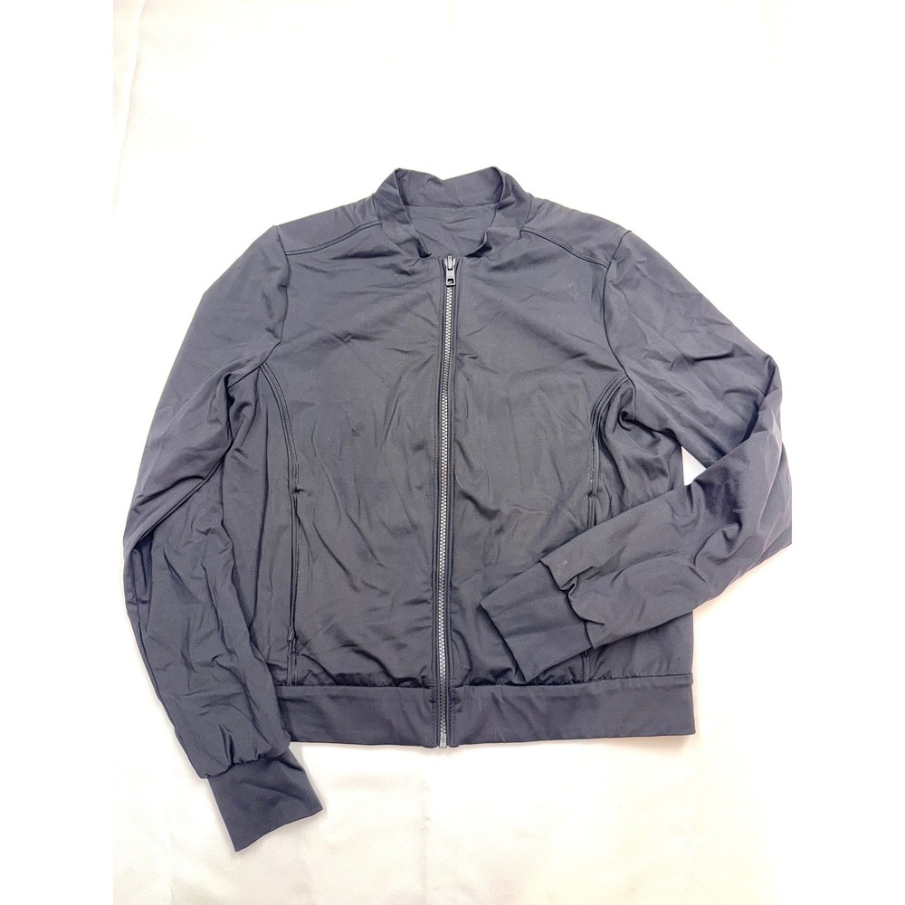 ATHLETA Womens Small Black Reversible Full Zip Long Sleeve Track Jacket L10
